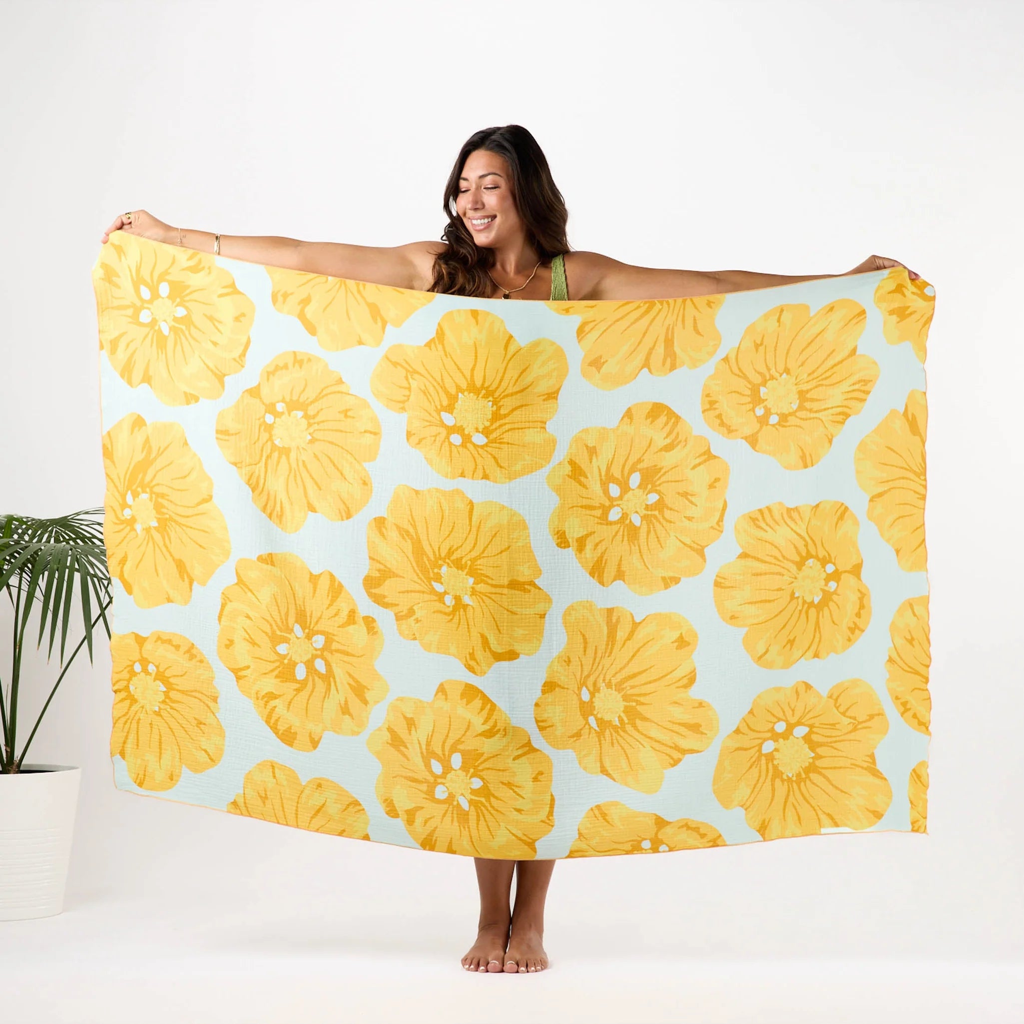 Aloha Pua Ilima Hapa Pareo Golden