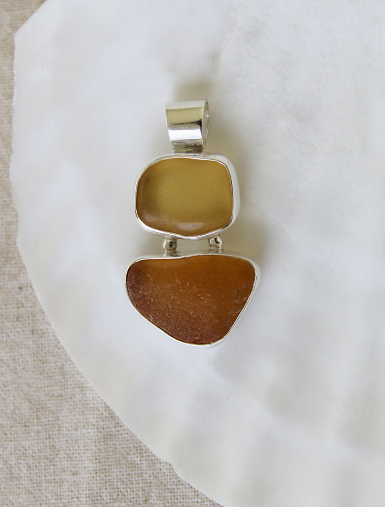 Sea Glass Pendant Ocean State of Mind Jewelry Amber 04