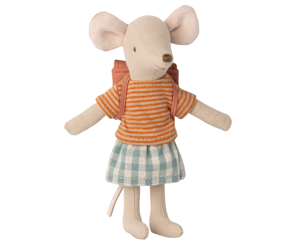 Tricycle Mouse, Big Sister with Bag Old Rose