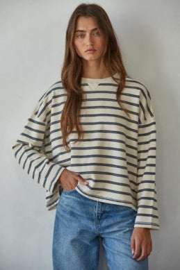 Low-Key Stripped Pullover Top