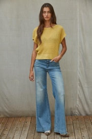 Madden Sweater Top- Mustard