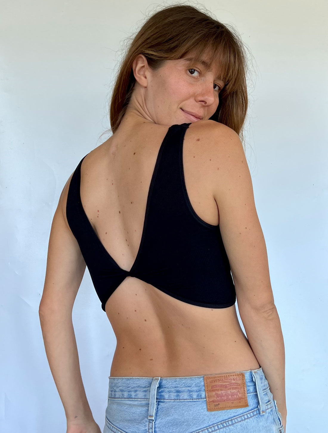 Women's Bralette Ocean State of Mind Reversible Twist Top Black Back
