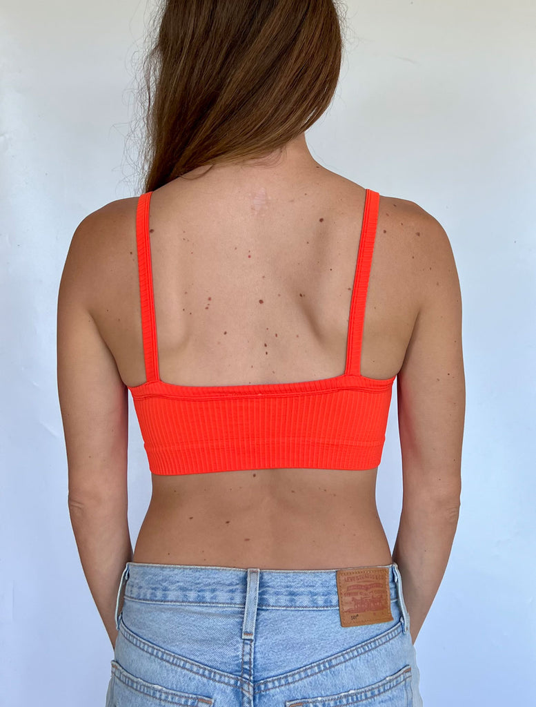Women's Bralette Top Ocean State of Mind Ribbed Cherry Back