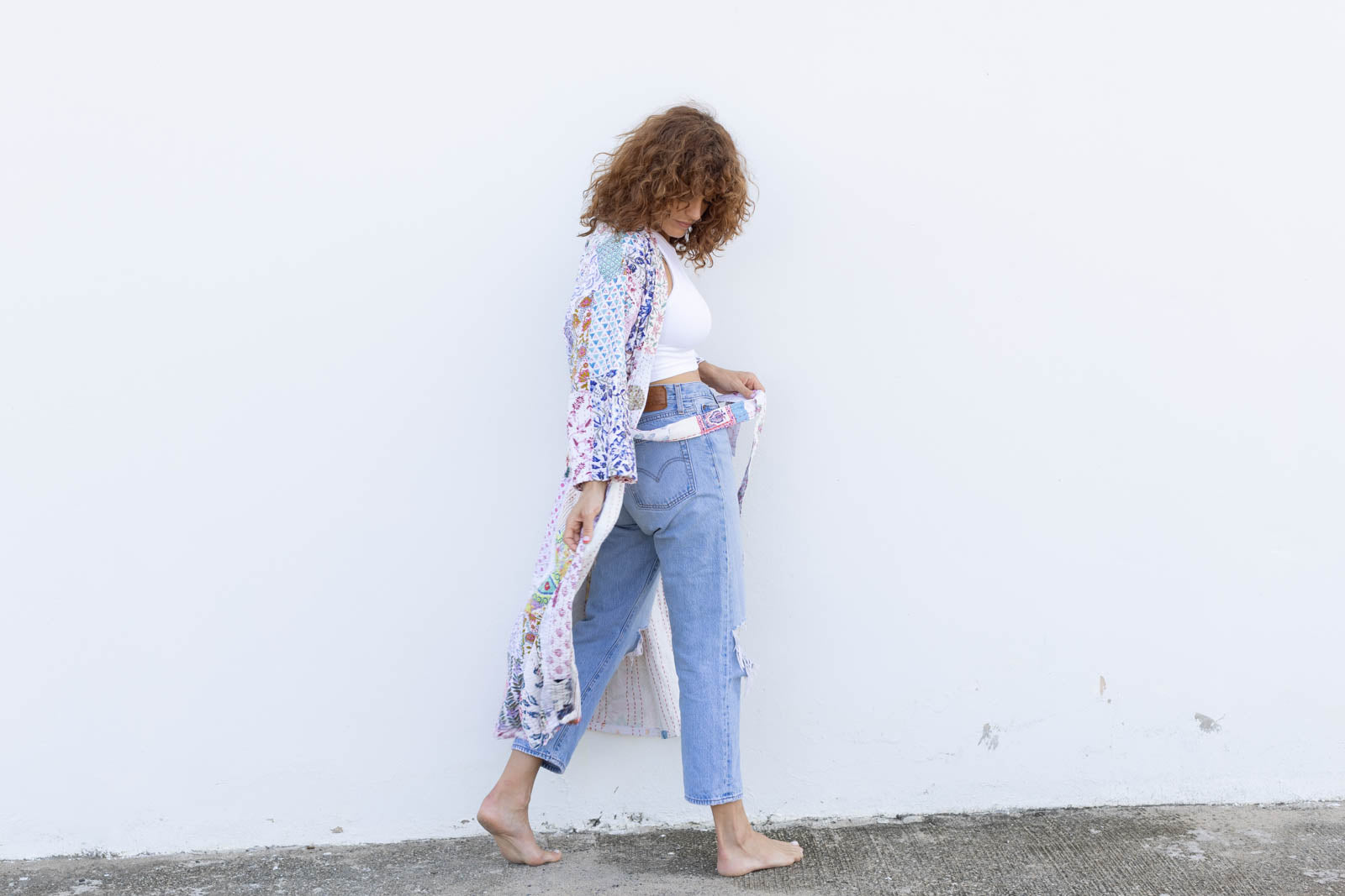 Patchwork Kimono White