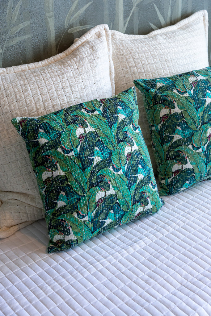 Kantha-Stitched Pillow Case (2 Pack)