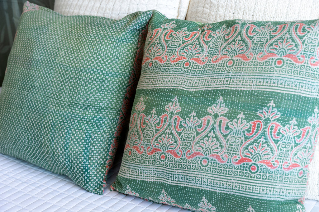 Kantha-Stitched Pillow Case (2 Pack)
