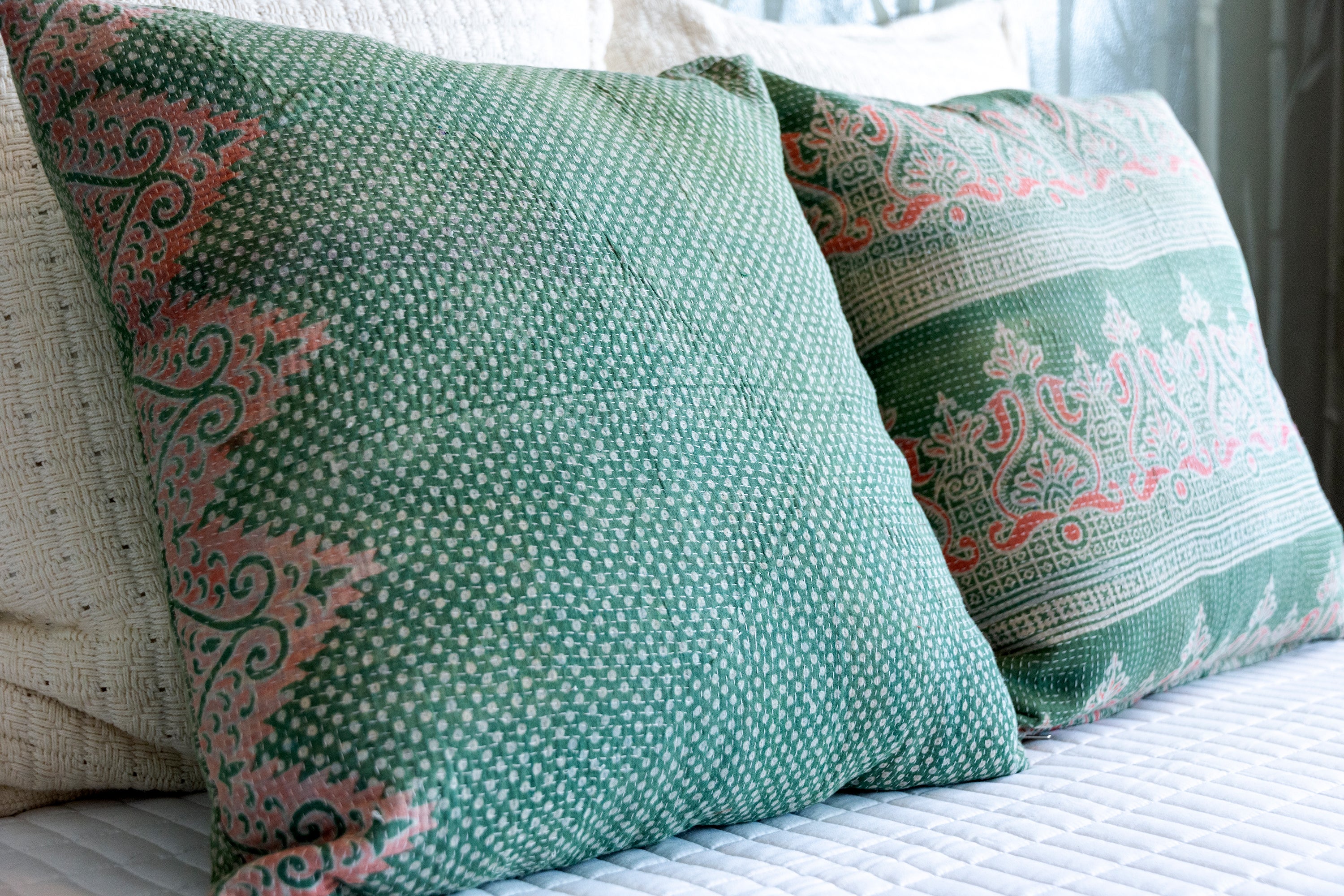 Kantha-Stitched Pillow Case (2 Pack)