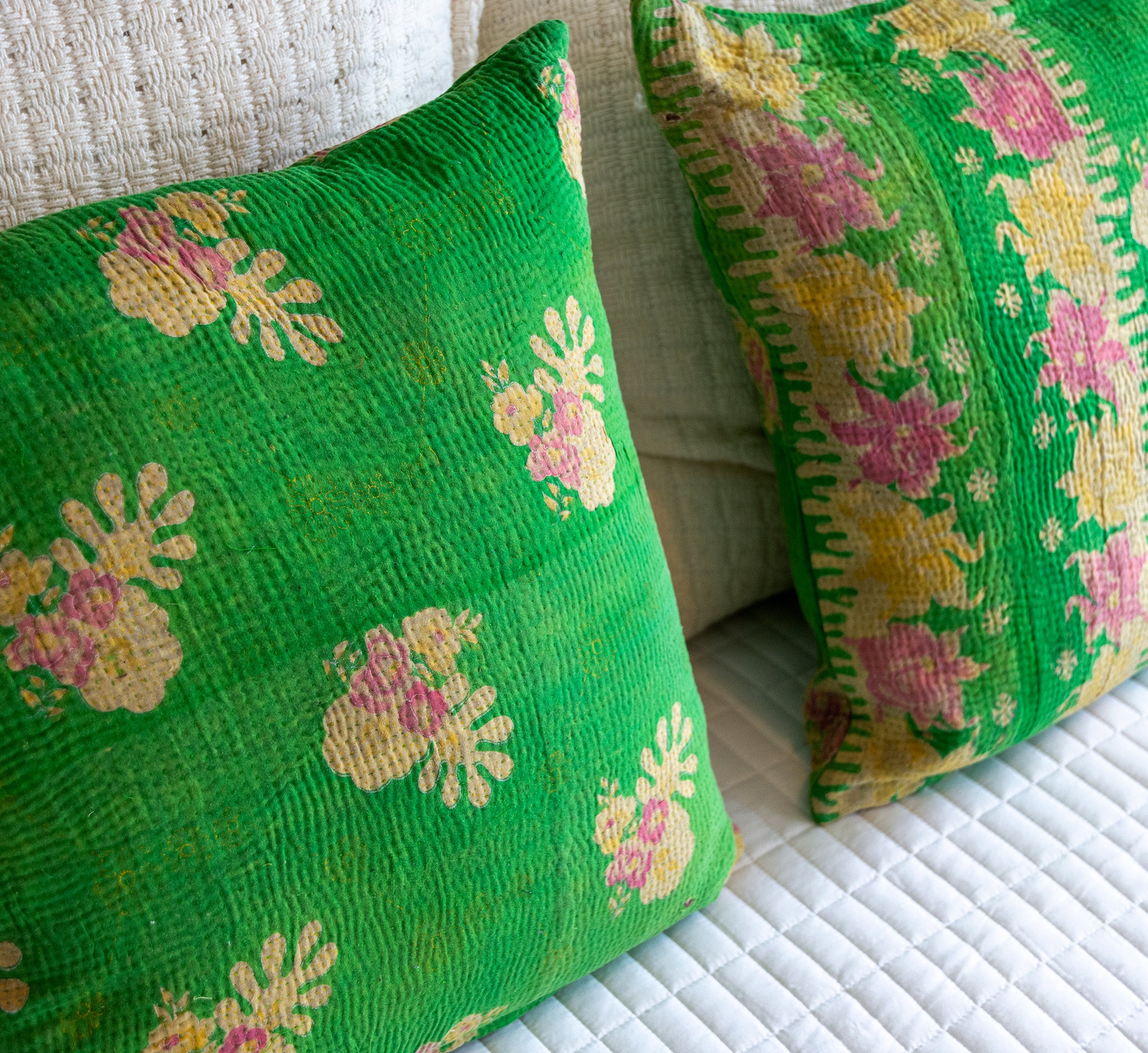 Kantha-Stitched Pillow Case (2 Pack)