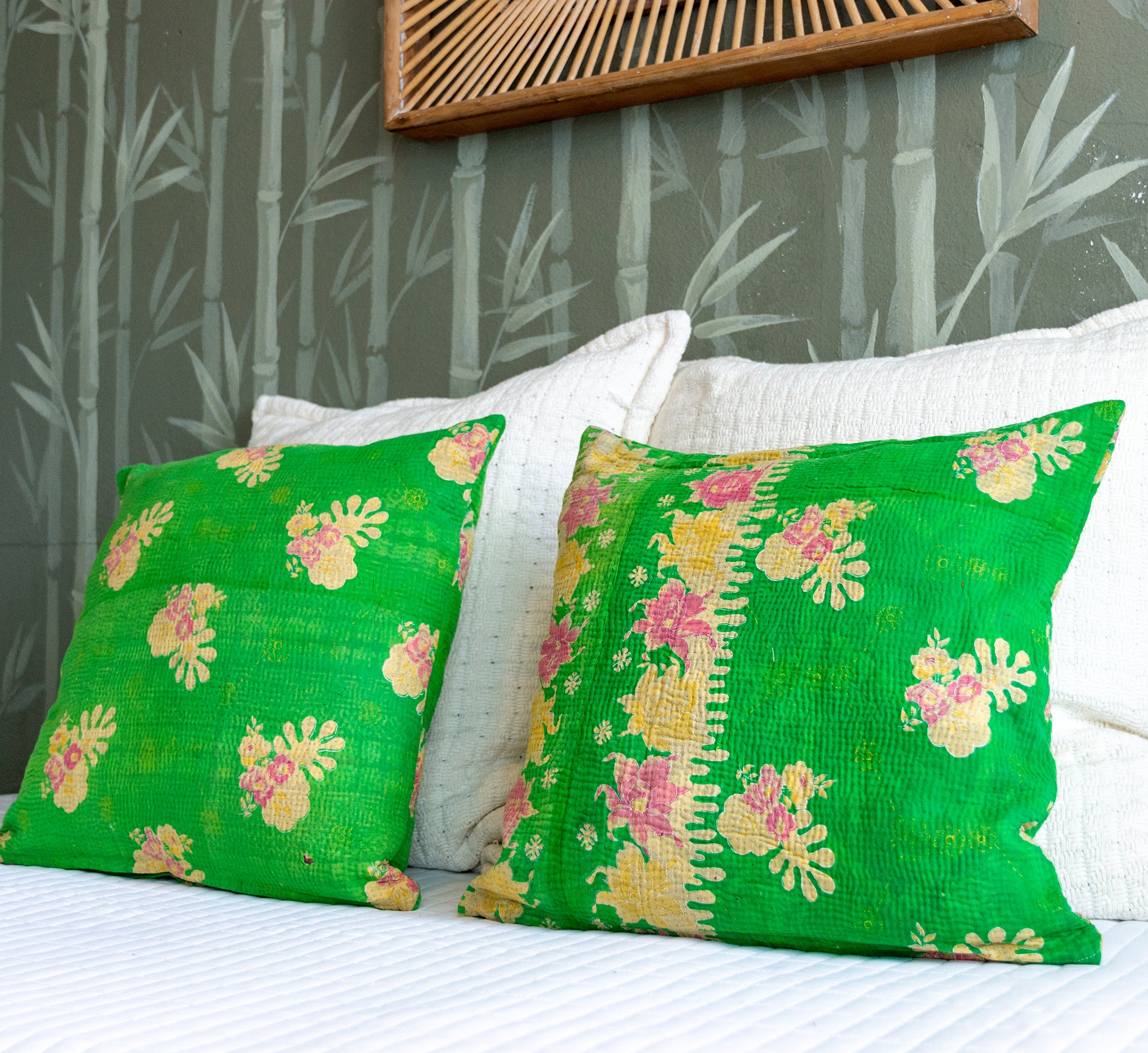 Kantha-Stitched Pillow Case (2 Pack)