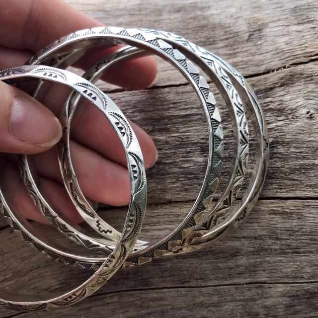 Silver Stamped Bangle