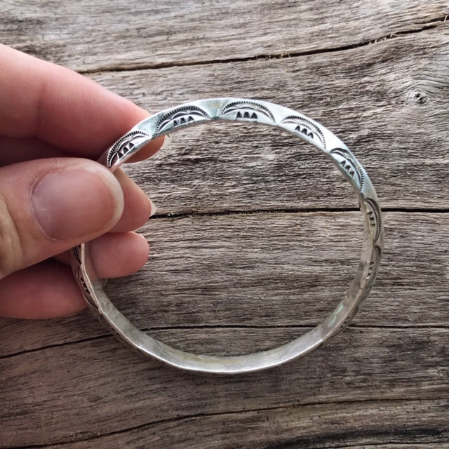 Silver Stamped Bangle
