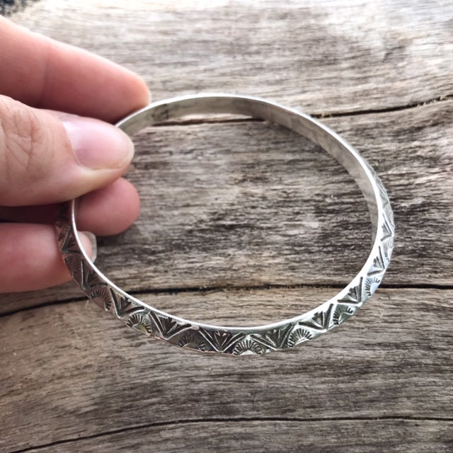 Silver Stamped Bangle