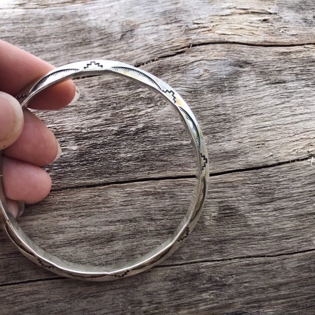 Silver Stamped Bangle