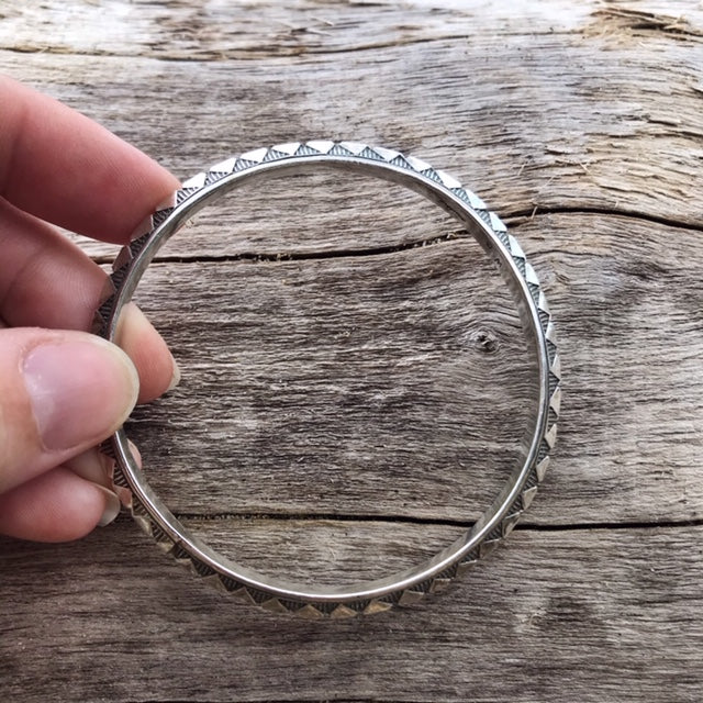 Silver Stamped Bangle