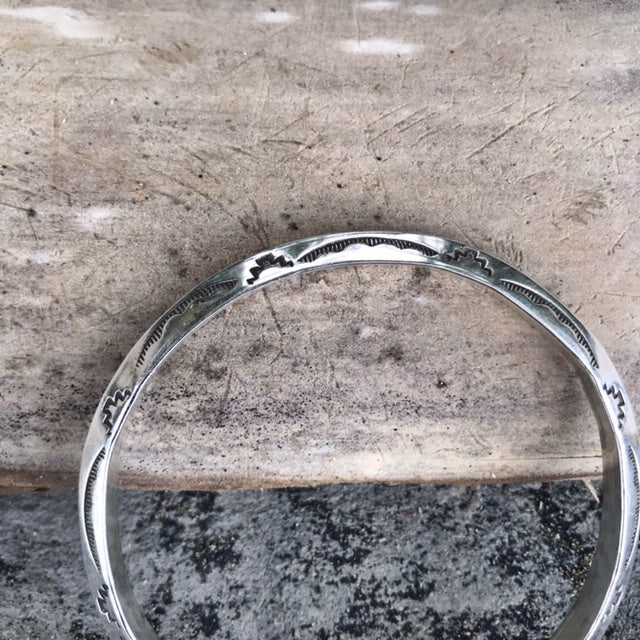 Silver Stamped Bangle