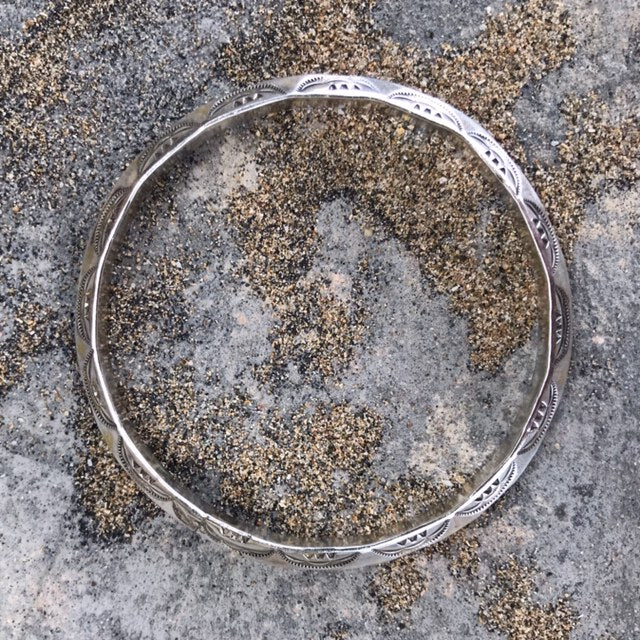 Silver Stamped Bangle