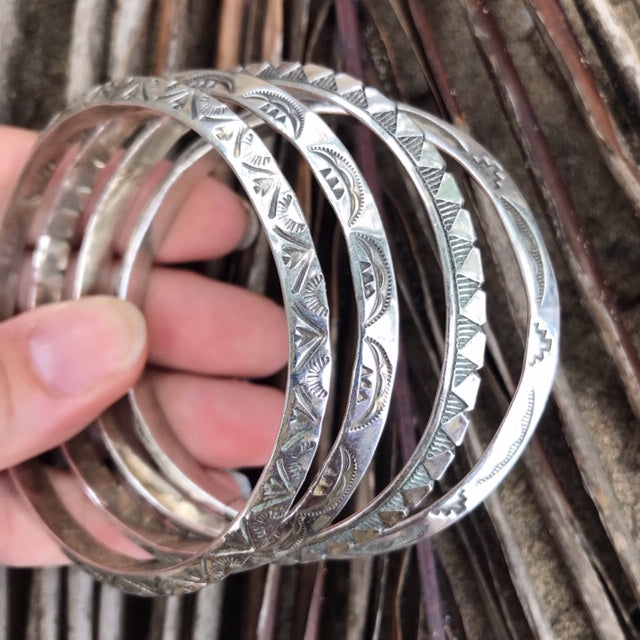 Silver Stamped Bangle