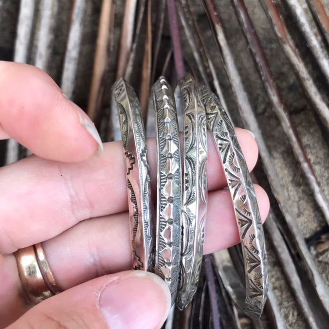 Silver Stamped Bangle