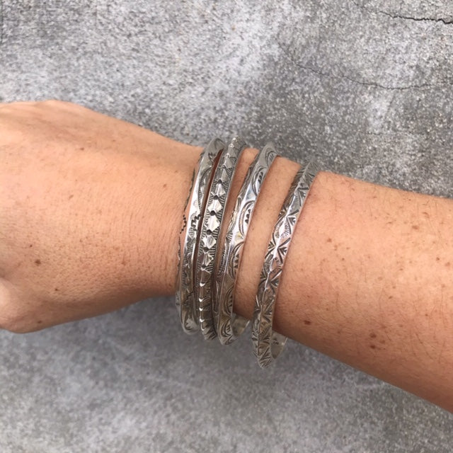 Silver Stamped Bangle