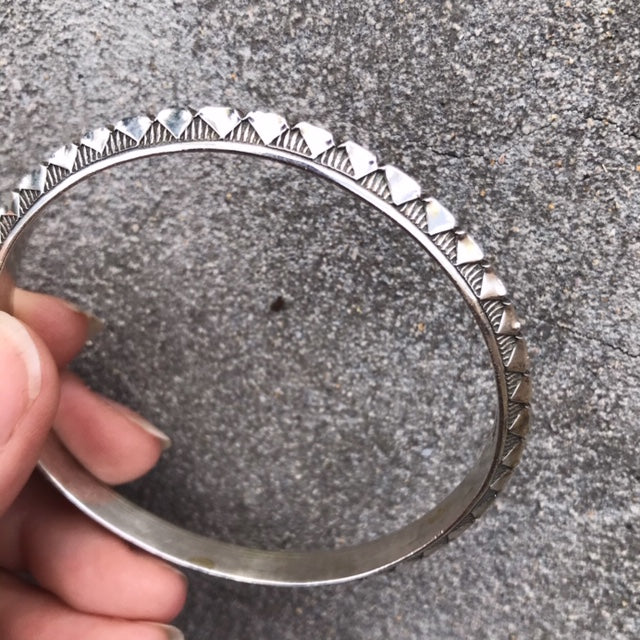 Silver Stamped Bangle