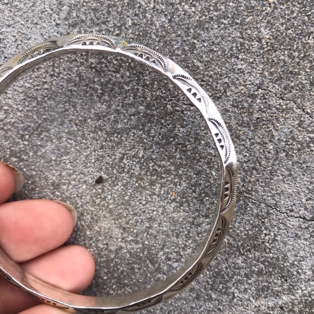 Silver Stamped Bangle