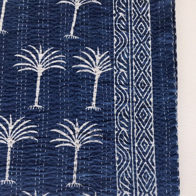 Block Print Indigo Palm Quilt