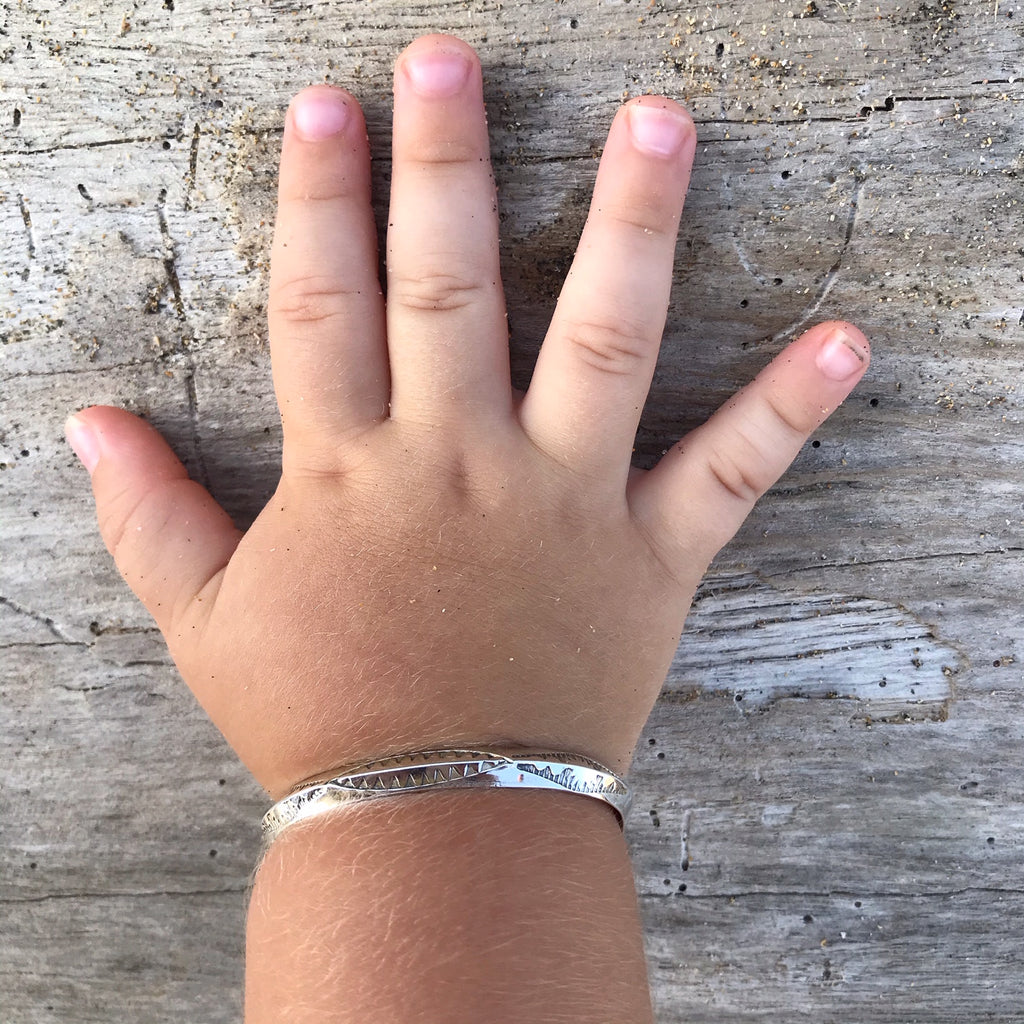 Sterling Silver Stamped Toddler Cuff