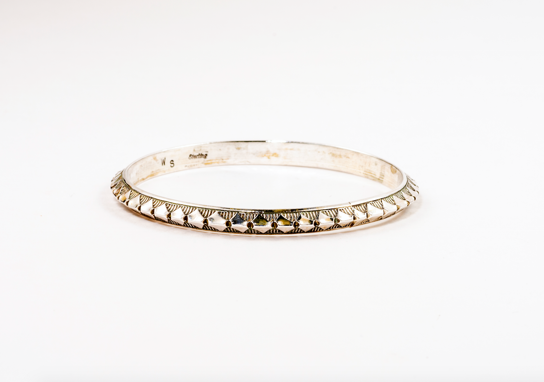 Silver Stamped Bangle