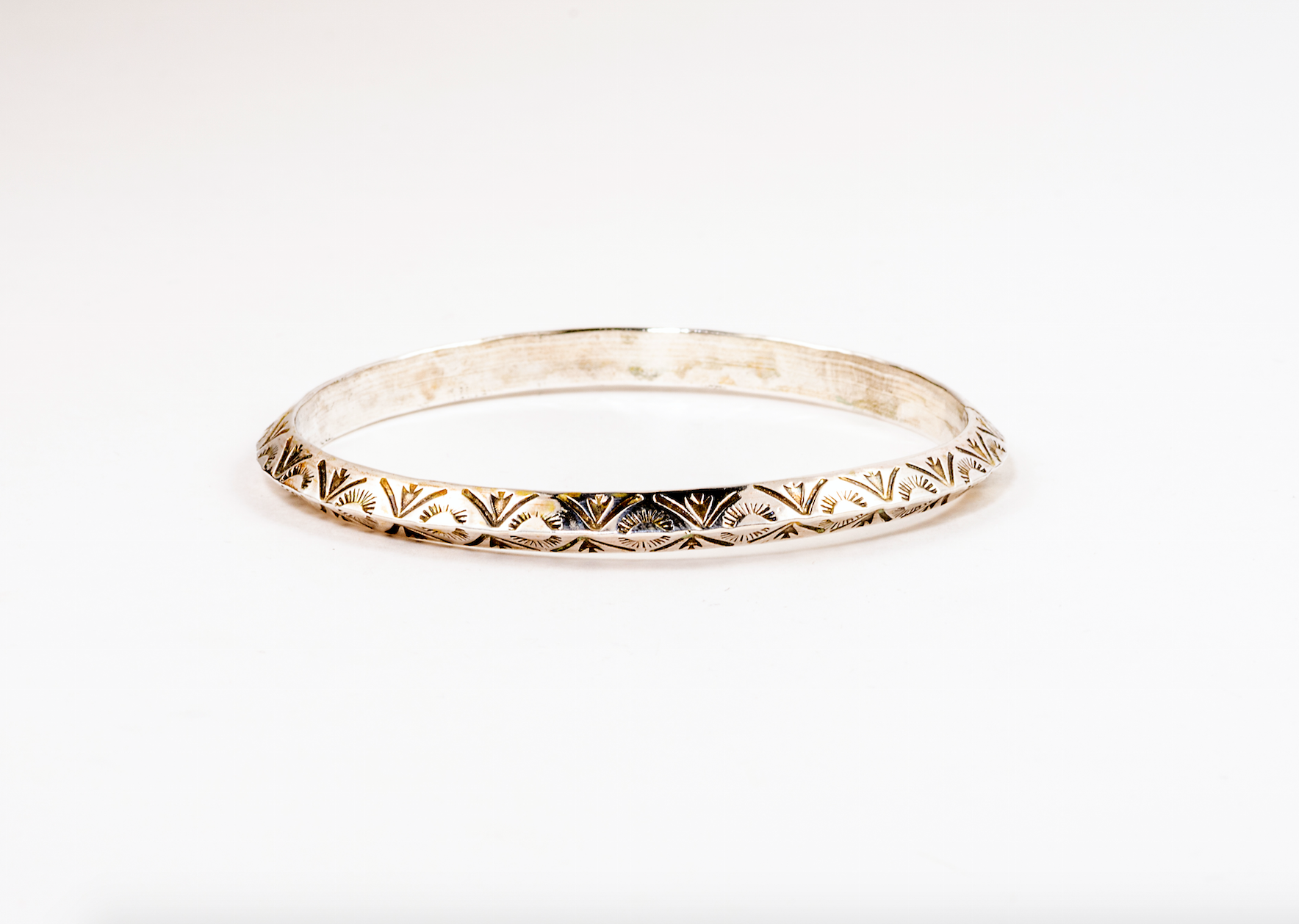 Silver Stamped Bangle