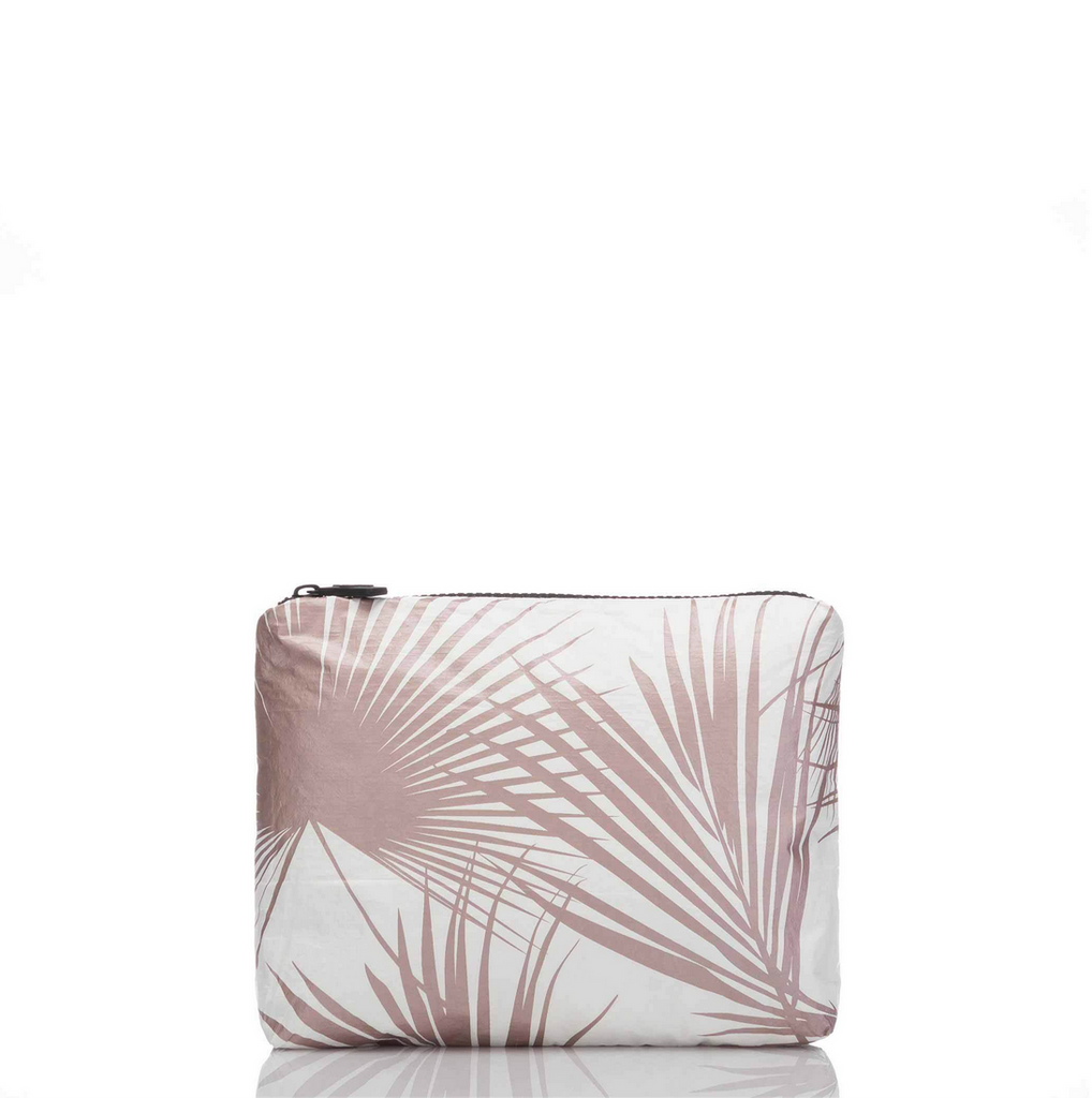 Small Day Palms Pouch Rose Gold