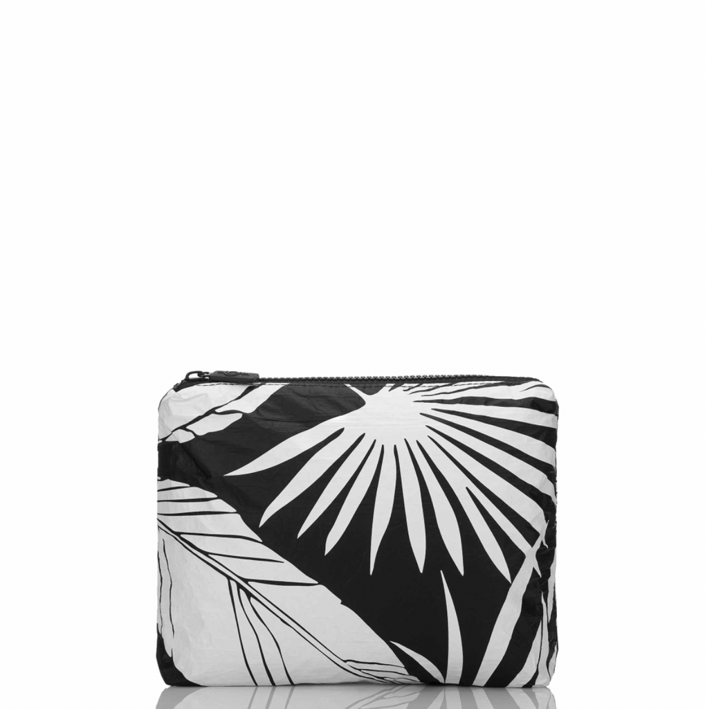 Small Le Palm Pouch in White on Black