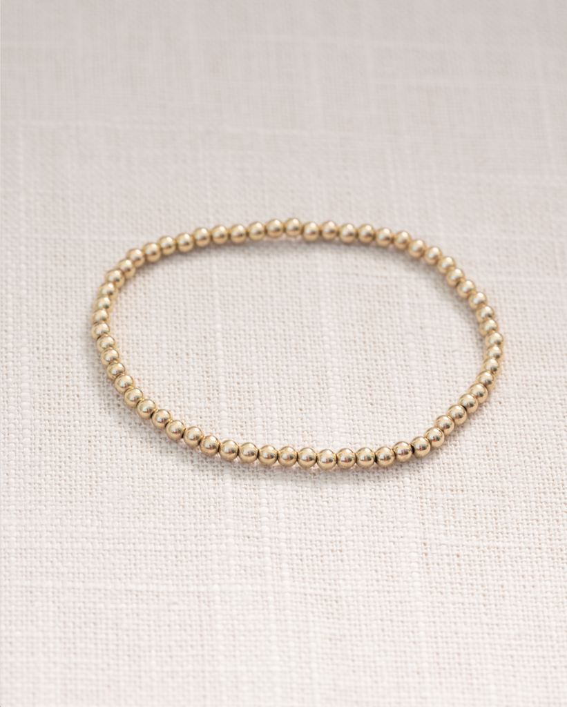 3mm gold ball bracelet