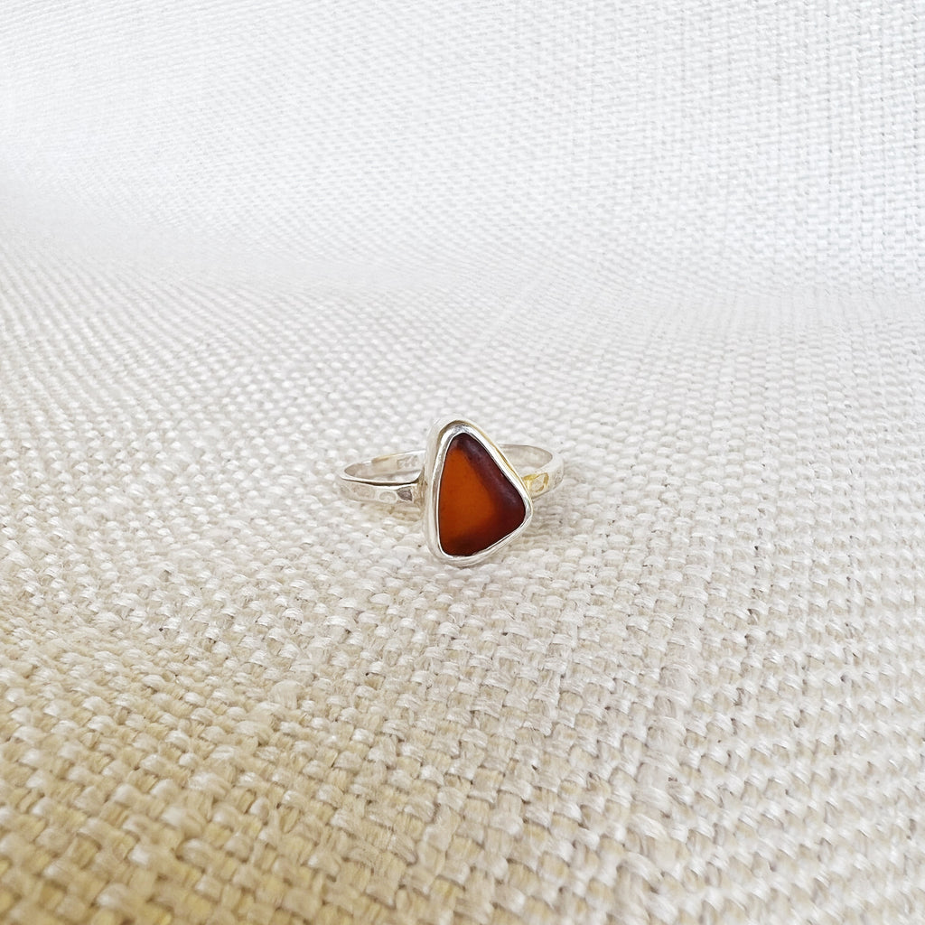 Brown Sea Glass Ring