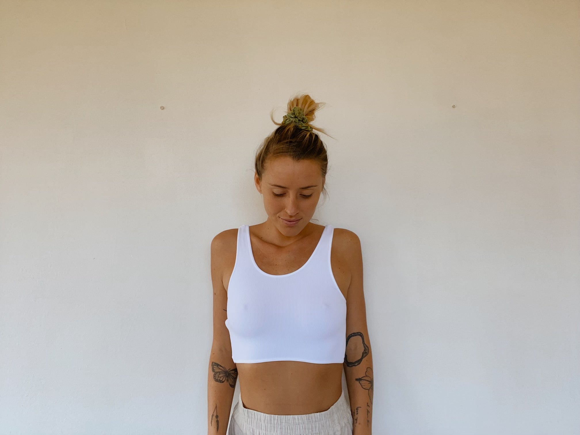 Reversible Twist Bralette Top White