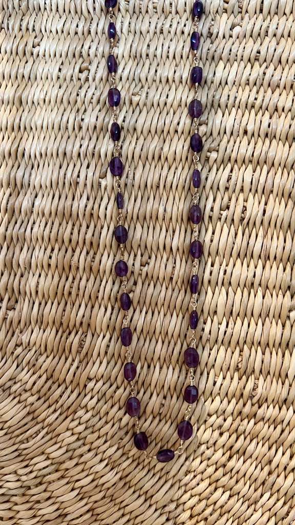 Oval Amethyst Gemstone Necklace