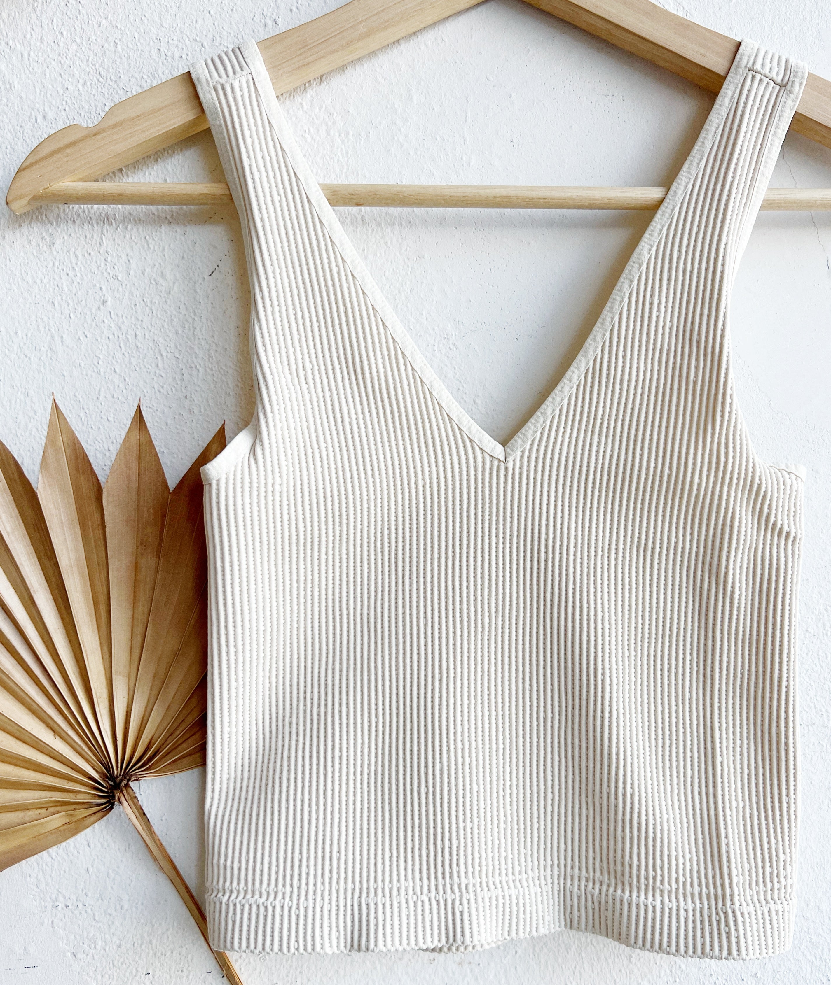 Reversible V Neck Bralette Butter Cream